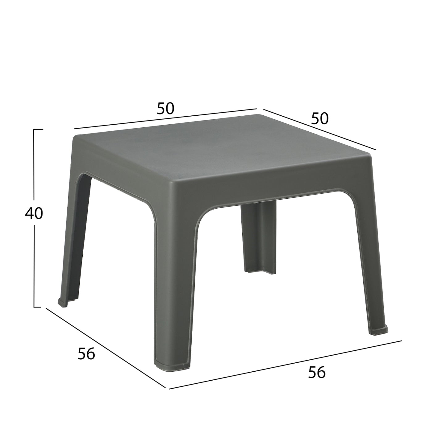 ΤΡΑΠΕΖΑΚΙ ΤΕΤΡΑΓΩΝΟ SLEEK ΠΟΛΥΠΡΟΠΥΛΕΝΙΟ ΣΕ DARK OLIVE 56x56x40