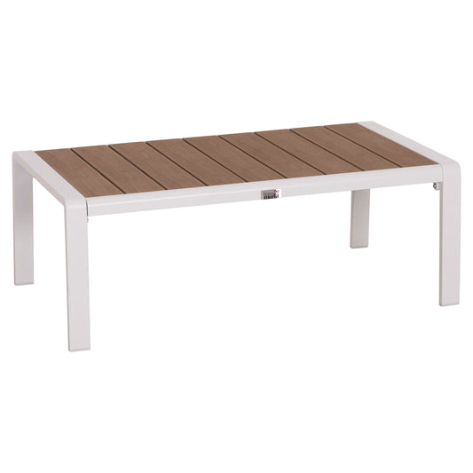ΤΡΑΠΕΖΑΚΙ ΞΑΠΛΩΣΤΡΑΣ BENTRY ΑΛΟΥΜΙΝΙΟ ΛΕΥΚΟ POLYWOOD 100x56x35