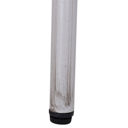 HARLOW BAMBOO LOOK ALUMINIUM TABLE WITH WHITE PATINA AND GLASS TOP 70x70x76