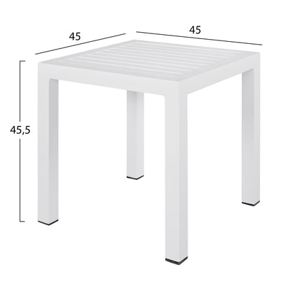 ΤΡΑΠΕΖΙ ΑΛΟΥΜΙΝΙΟΥ QIANA ΛΕΥΚΟ 45x45x45,5