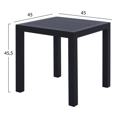 ΤΡΑΠΕΖΙ ΑΛΟΥΜΙΝΙΟΥ QIANA ΓΚΡΙ 45x45x45,5