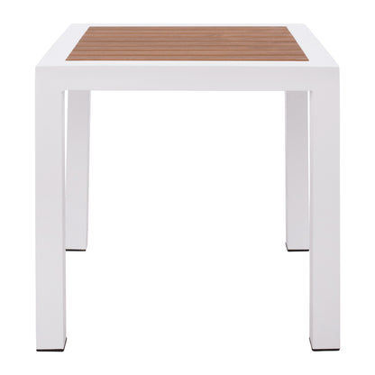 ΤΡΑΠΕΖΙ ΑΛΟΥΜΙΝΙΟΥ SABRA ΛΕΥΚΟ ΜΕ POLYWOOD 45x45x45,5