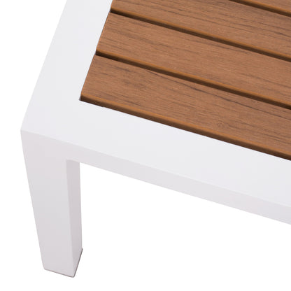 ΤΡΑΠΕΖΙ ΑΛΟΥΜΙΝΙΟΥ SABRA ΛΕΥΚΟ ΜΕ POLYWOOD 45x45x45,5