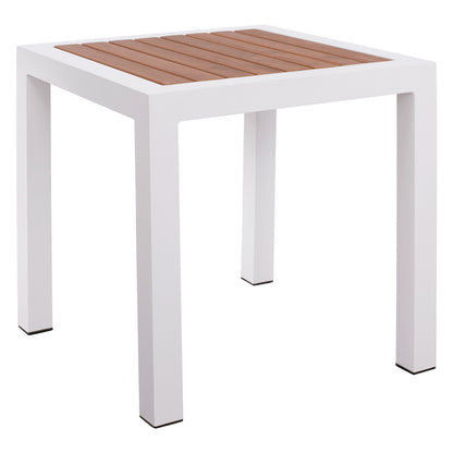 ΤΡΑΠΕΖΙ ΑΛΟΥΜΙΝΙΟΥ SABRA ΛΕΥΚΟ ΜΕ POLYWOOD 45x45x45,5