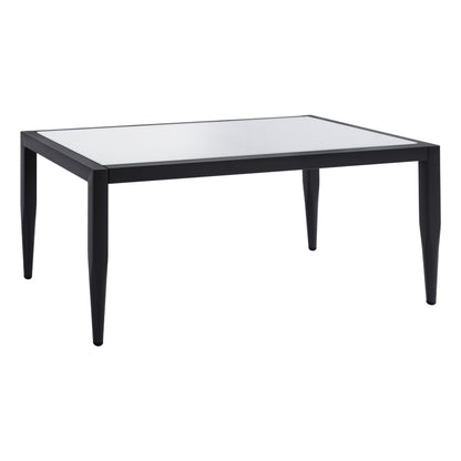 MEIR ALUMINUM LIVING ROOM COFFEE TABLE IN GREY SHADE WITH GLASS TOP 100x58x46