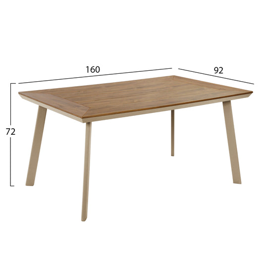 ΤΡΑΠΕΖΙ ΑΛΟΥΜΙΝΙΟΥ ΜΕ POLYWOOD TABER ΚΑΠΟΥΤΣΙΝΟ 160x92x72