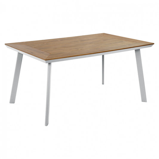 ALUMINUM TABLE TABER WITH POLYWOOD WHITE 160x92x72