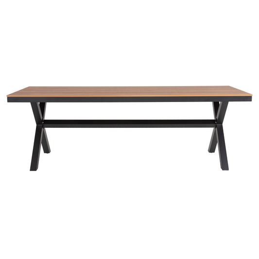 TAWNEE ALUMINUM RECTANGULAR TABLE ANTHRACITE POLYWOOD NATURAL 219.5x89.5x73