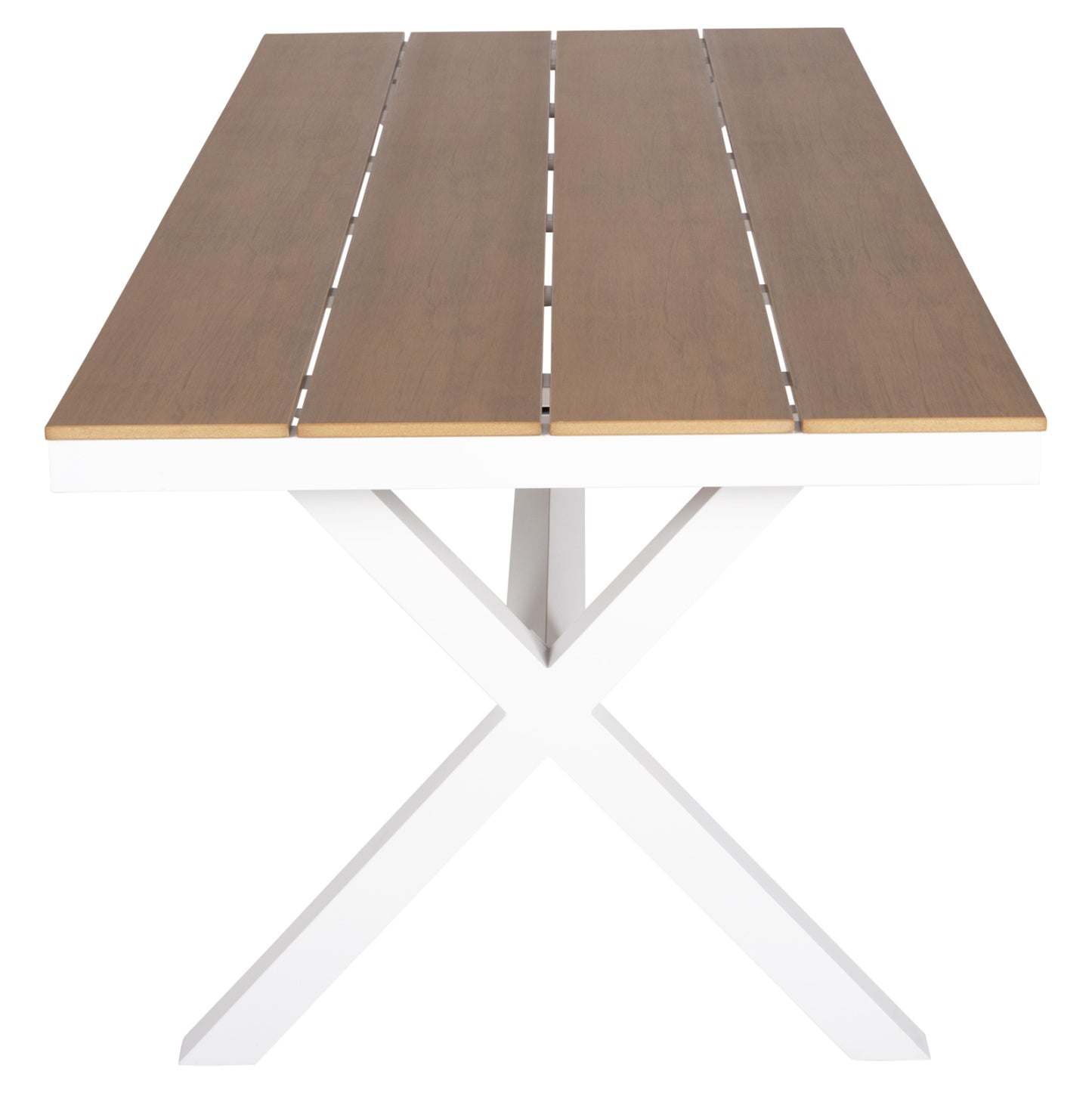 ΤΡΑΠΕΖΙ ΑΛΟΥΜΙΝΙΟΥ ΟΡΘΟΓΩΝΙΟ TAWNEE HM6039.02 ΛΕΥΚΟ-POLYWOOD ΦΥΣΙΚΟ 219,5x89,5x73Υ