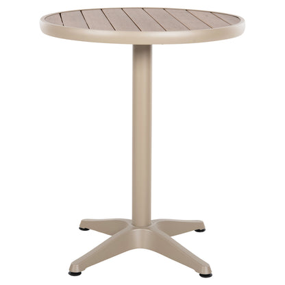 ΤΡΑΠΕΖΙ ΑΛΟΥΜΙΝΙΟΥ ΣΤΡΟΓΓΥΛΟ ALEXA ΣΑΜΠΑΝΙ POLYWOOD TOP ΦΥΣΙΚΟ Φ60x73