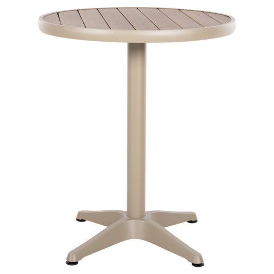 ΤΡΑΠΕΖΙ ΑΛΟΥΜΙΝΙΟΥ ΣΤΡΟΓΓΥΛΟ ALEXA ΣΑΜΠΑΝΙ POLYWOOD TOP ΦΥΣΙΚΟ Φ60x73