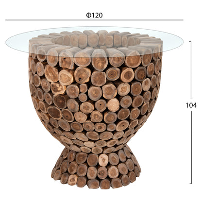BAR TABLE ROUND LEEROY TEAK WOOD PIECES Φ900x103