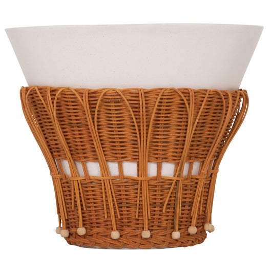 ΤΡΑΠΕΖΙ ΒΟΗΘΗΤΙΚΟ PERRAL FIBER CEMENT ΛΕΥΚΟ ΦΥΣΙΚΟ RATTAN Φ42x36