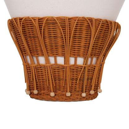ΤΡΑΠΕΖΙ ΒΟΗΘΗΤΙΚΟ PERRAL FIBER CEMENT ΛΕΥΚΟ ΦΥΣΙΚΟ RATTAN Φ42x36