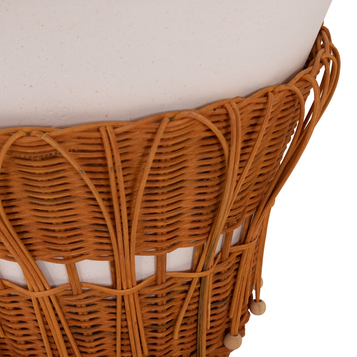 ΤΡΑΠΕΖΙ ΒΟΗΘΗΤΙΚΟ PERRAL FIBER CEMENT ΛΕΥΚΟ ΦΥΣΙΚΟ RATTAN Φ42x36