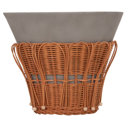 ΤΡΑΠΕΖΙ ΒΟΗΘΗΤΙΚΟ PERRAL FIBER CEMENT ΓΚΡΙ ΦΥΣΙΚΟ RATTAN Φ42x36