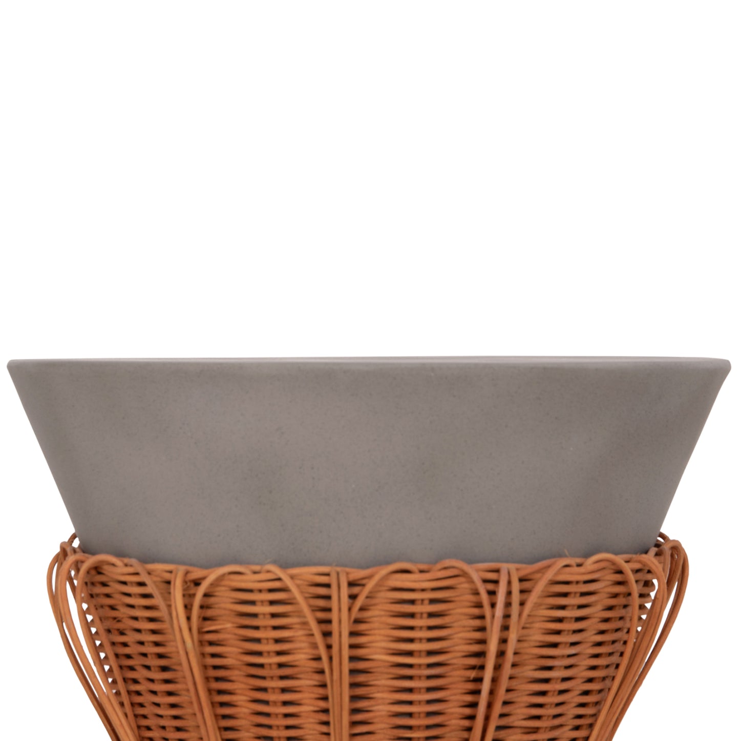 ΤΡΑΠΕΖΙ ΒΟΗΘΗΤΙΚΟ PERRAL FIBER CEMENT ΓΚΡΙ ΦΥΣΙΚΟ RATTAN Φ42x36