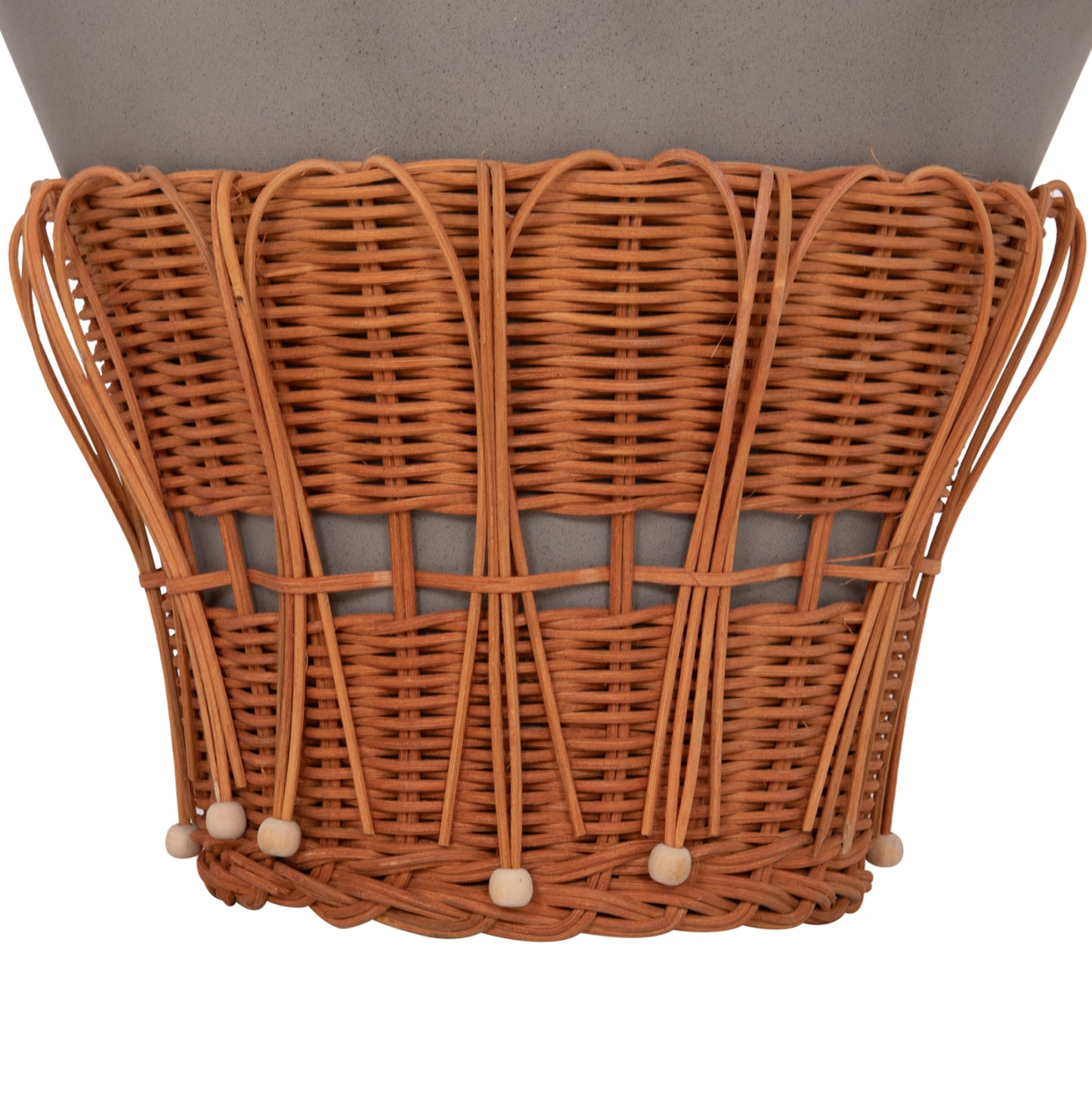 ΤΡΑΠΕΖΙ ΒΟΗΘΗΤΙΚΟ PERRAL FIBER CEMENT ΓΚΡΙ ΦΥΣΙΚΟ RATTAN Φ42x36
