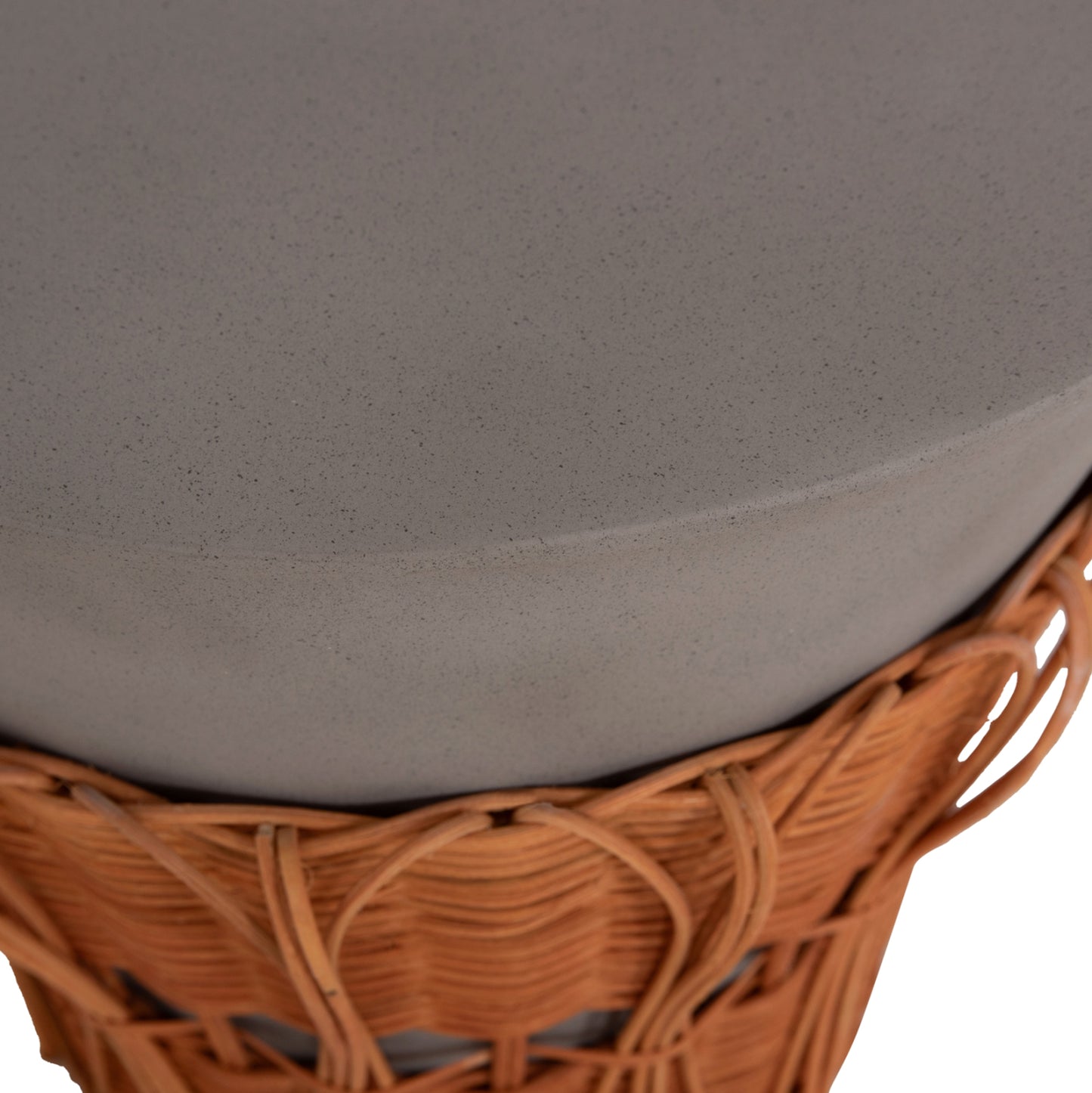 ΤΡΑΠΕΖΙ ΒΟΗΘΗΤΙΚΟ PERRAL FIBER CEMENT ΓΚΡΙ ΦΥΣΙΚΟ RATTAN Φ42x36