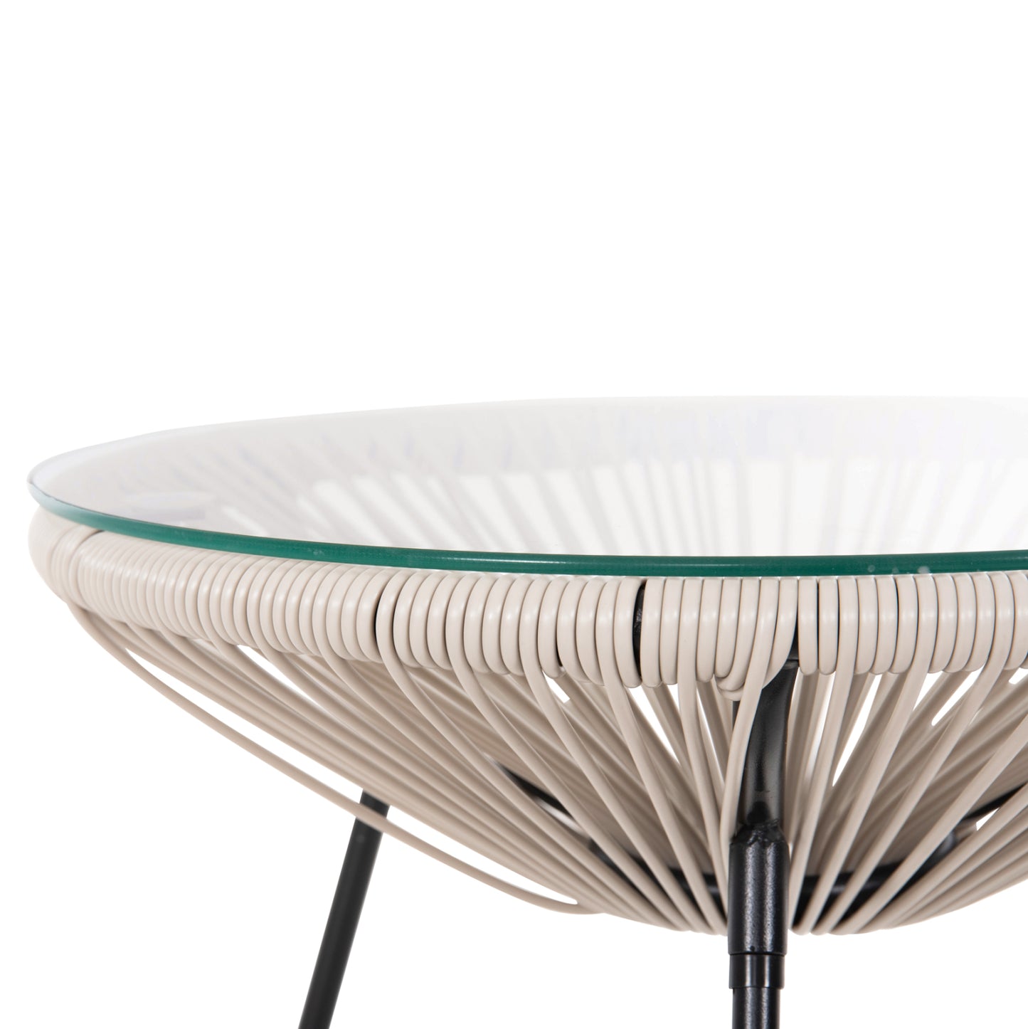 ΤΡΑΠΕΖΙ ΒΟΗΘΗΤΙΚΟ ALLEGRA ΜΕΤΑΛΛΟ ΜΑΥΡΟ ΣΥΝΘ. RATTAN ΜΠΕΖ Φ47x45