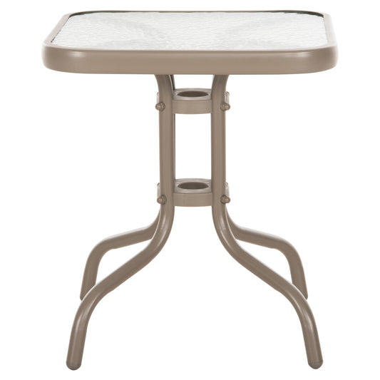 FIGO SIDE TABLE METAL CHAMPAGNE GLASS TOP 45x45x51