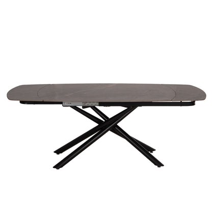 VANTA EXTENDABLE TABLE CERAMIC TOP IN GREY MARBLE 136-199x90x77
