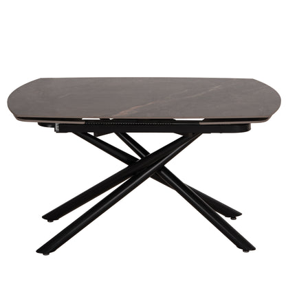 VANTA EXTENDABLE TABLE CERAMIC TOP IN GREY MARBLE 136-199x90x77