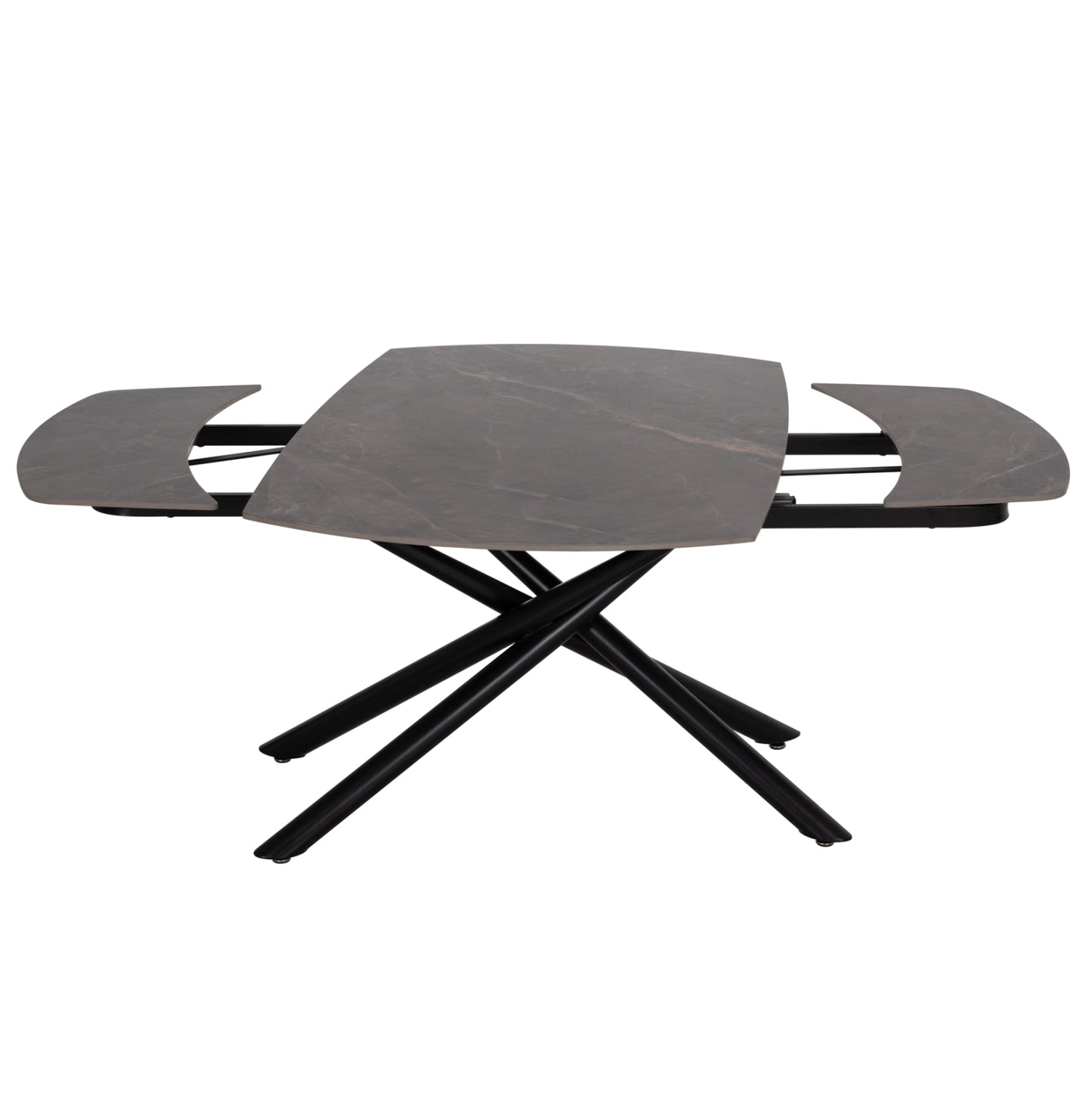 VANTA EXTENDABLE TABLE CERAMIC TOP IN GREY MARBLE 136-199x90x77