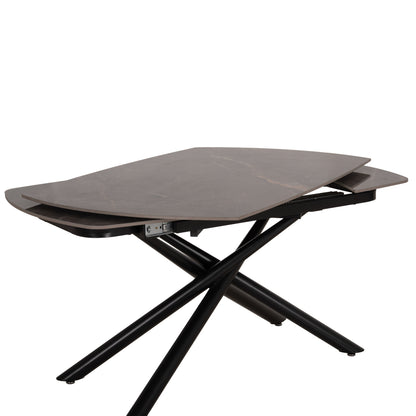 VANTA EXTENDABLE TABLE CERAMIC TOP IN GREY MARBLE 136-199x90x77