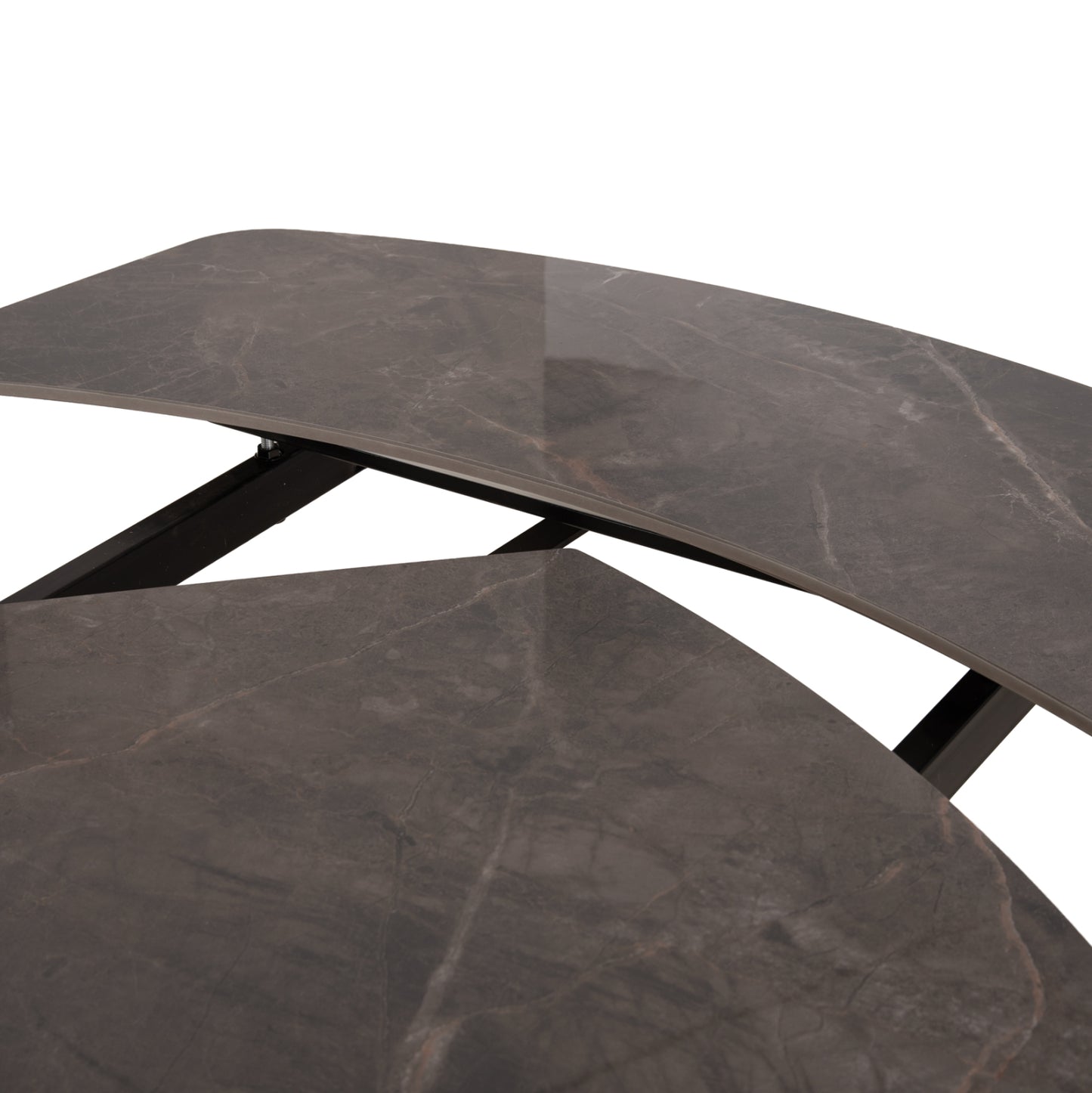 VANTA EXTENDABLE TABLE CERAMIC TOP IN GREY MARBLE 136-199x90x77