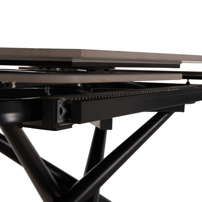 VANTA EXTENDABLE TABLE CERAMIC TOP IN GREY MARBLE 136-199x90x77