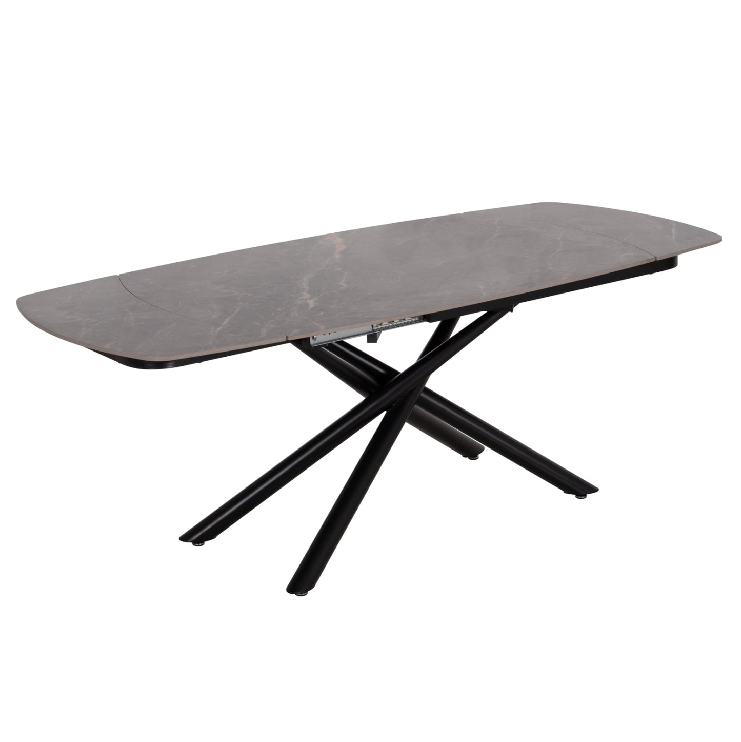VANTA EXTENDABLE TABLE CERAMIC TOP IN GREY MARBLE 136-199x90x77