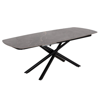 VANTA EXTENDABLE TABLE CERAMIC TOP IN GREY MARBLE 136-199x90x77