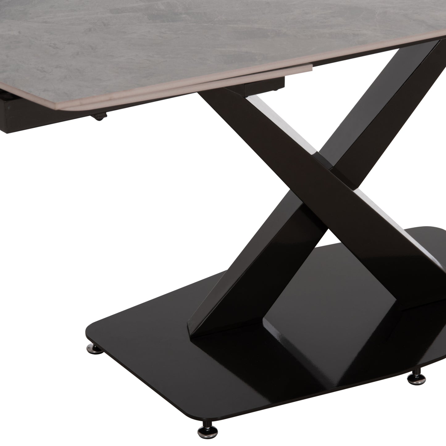 HOKU EXTENDABLE TABLE CERAMIC TOP IN GREY MARBLE 165/240x90x75