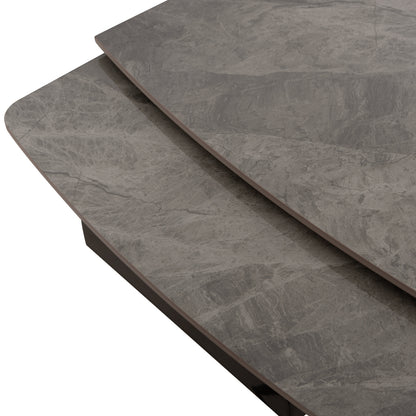 HOKU EXTENDABLE TABLE CERAMIC TOP IN GREY MARBLE 165/240x90x75