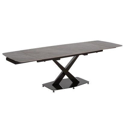 HOKU EXTENDABLE TABLE CERAMIC TOP IN GREY MARBLE 165/240x90x75