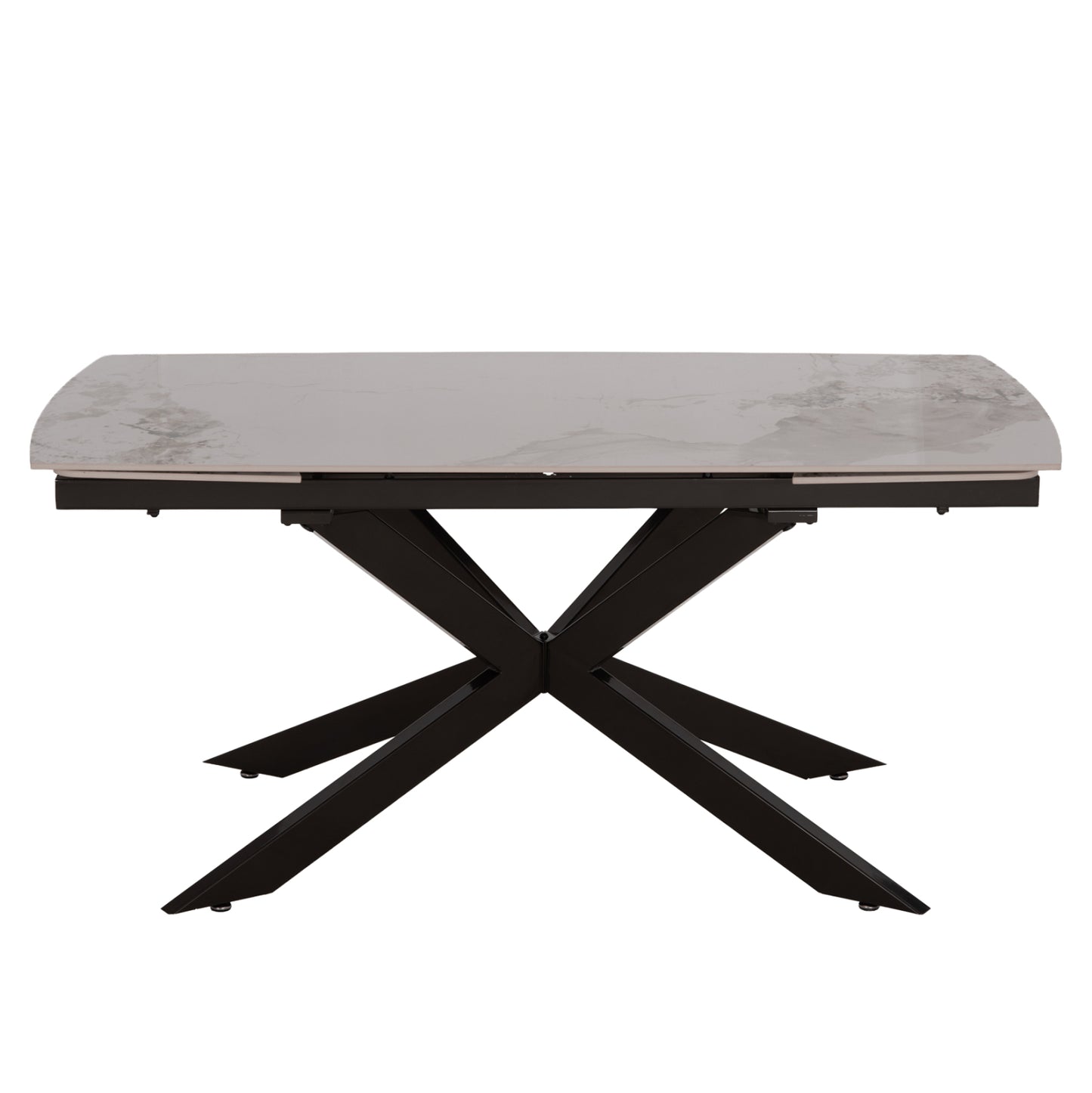 EXTENDABLE TABLE AIRA CERAMIC TOP IN WHITE/BROWN MARBLE 165/240x90x76
