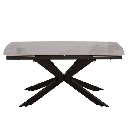 EXTENDABLE TABLE AIRA CERAMIC TOP IN WHITE/BROWN MARBLE 165/240x90x76