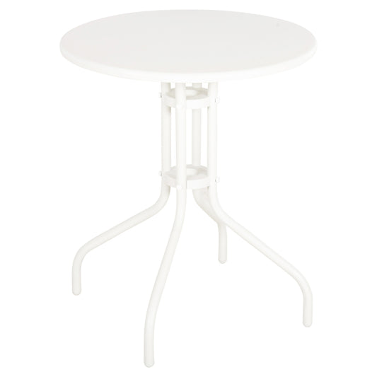 LINO OUTDOOR ROUND METAL TABLE WHITE Φ60x70