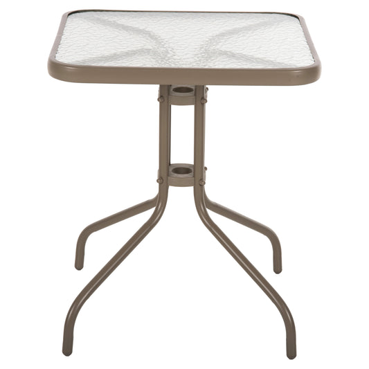 OUTDOOR TABLE FIGO METAL CHAMPAGNE GLASS TOP 60x60x70