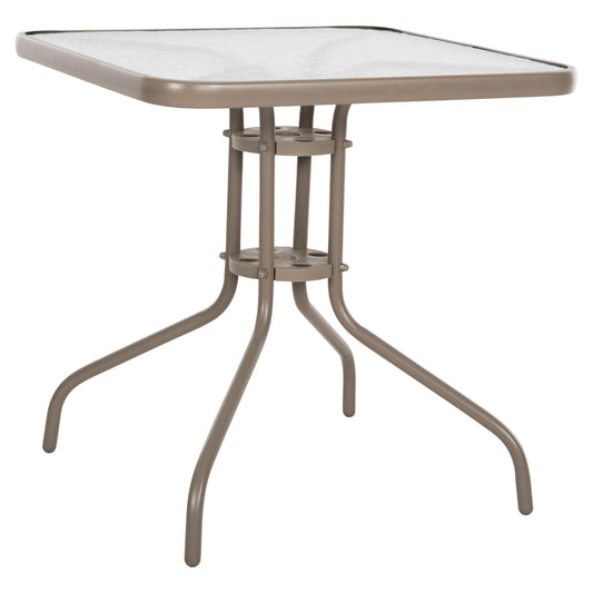 OUTDOOR TABLE FIGO METAL CHAMPAGNE GLASS TOP 70x70x72,5