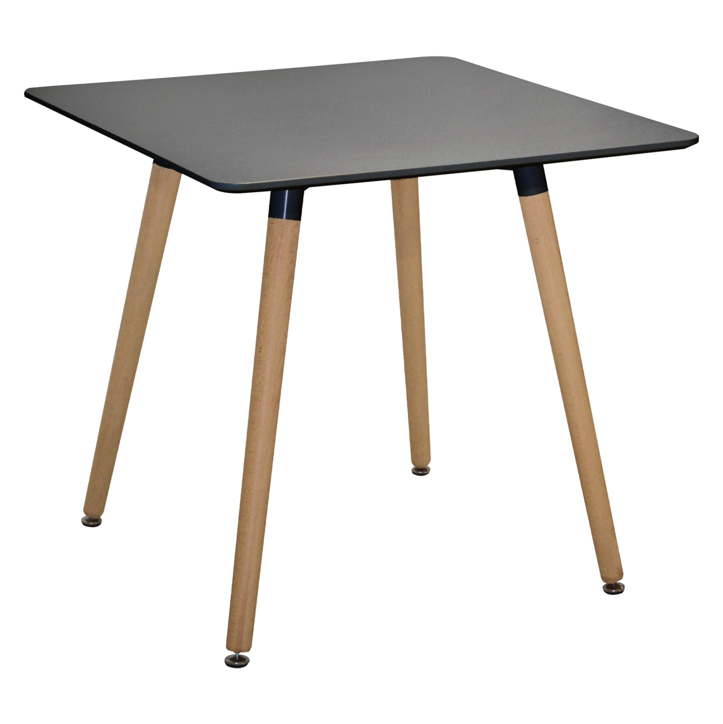 ΤΡΑΠΕΖΙ MINIMAL ΜΑΥΡΟ ΜΕ ΞΥΛΙΝΑ ΠΟΔΙΑ ΟΞΙΑ 80x80x74