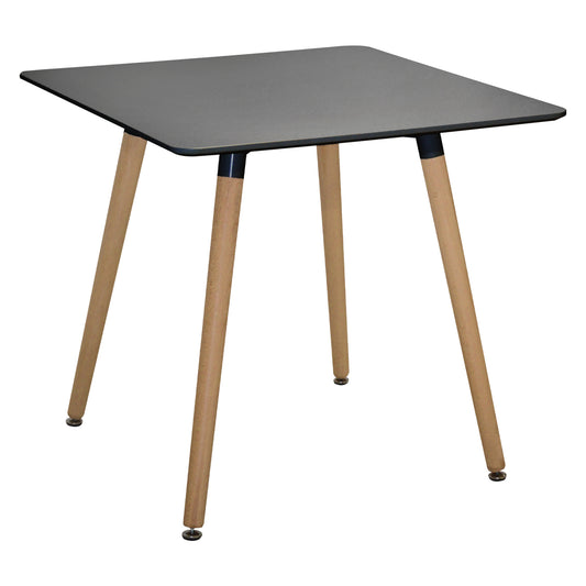 ΤΡΑΠΕΖΙ MINIMAL ΜΑΥΡΟ ΜΕ ΞΥΛΙΝΑ ΠΟΔΙΑ ΟΞΙΑ 80x80x74