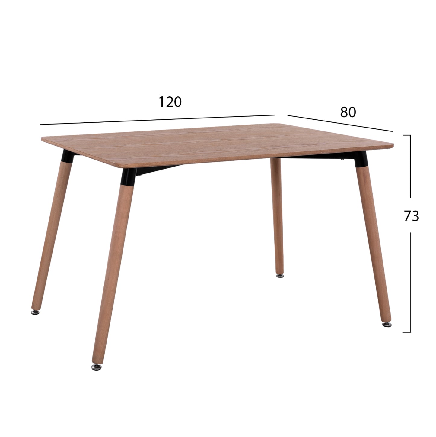 MINIMAL TABLE NATURAL WOOD OAK LEGS 120x80x73