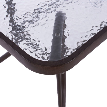 ADAM METAL COFFEE TABLE WITH GLASS TOP 110x60x71