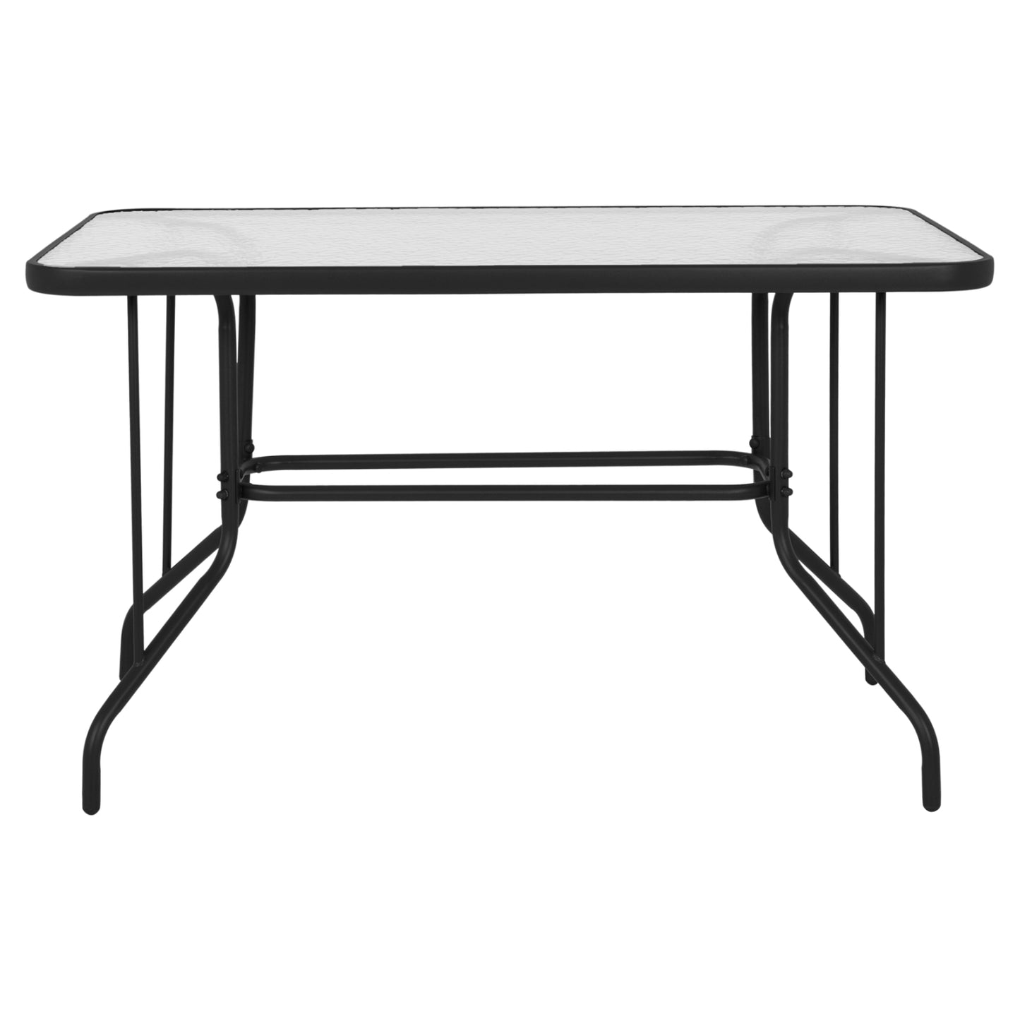 ADAM TABLE METAL GREY WITH GLASS TOP 120x70x71