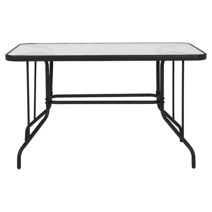 ADAM TABLE METAL GREY WITH GLASS TOP 120x70x71