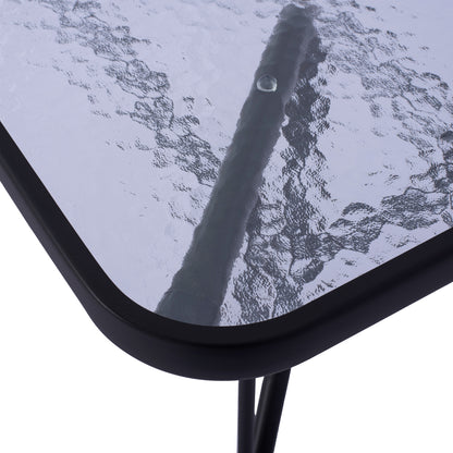 ADAM TABLE METAL GREY WITH GLASS TOP 120x70x71