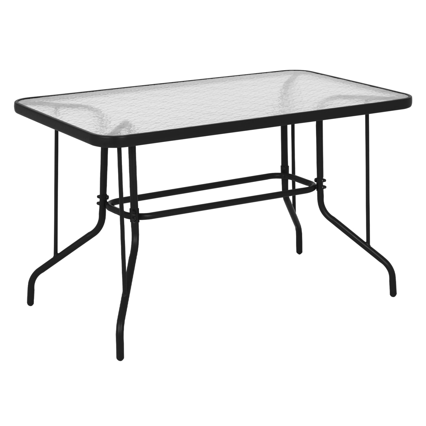 ADAM TABLE METAL GREY WITH GLASS TOP 120x70x71