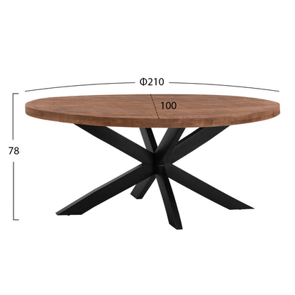 ΤΡΑΠΕΖΙ LEVINHO OVAL 6εκ ΠΑΧΟΣ ΑΠΟ ΜΑΣΙΦ ΞΥΛΟ MANGO 210x100x78